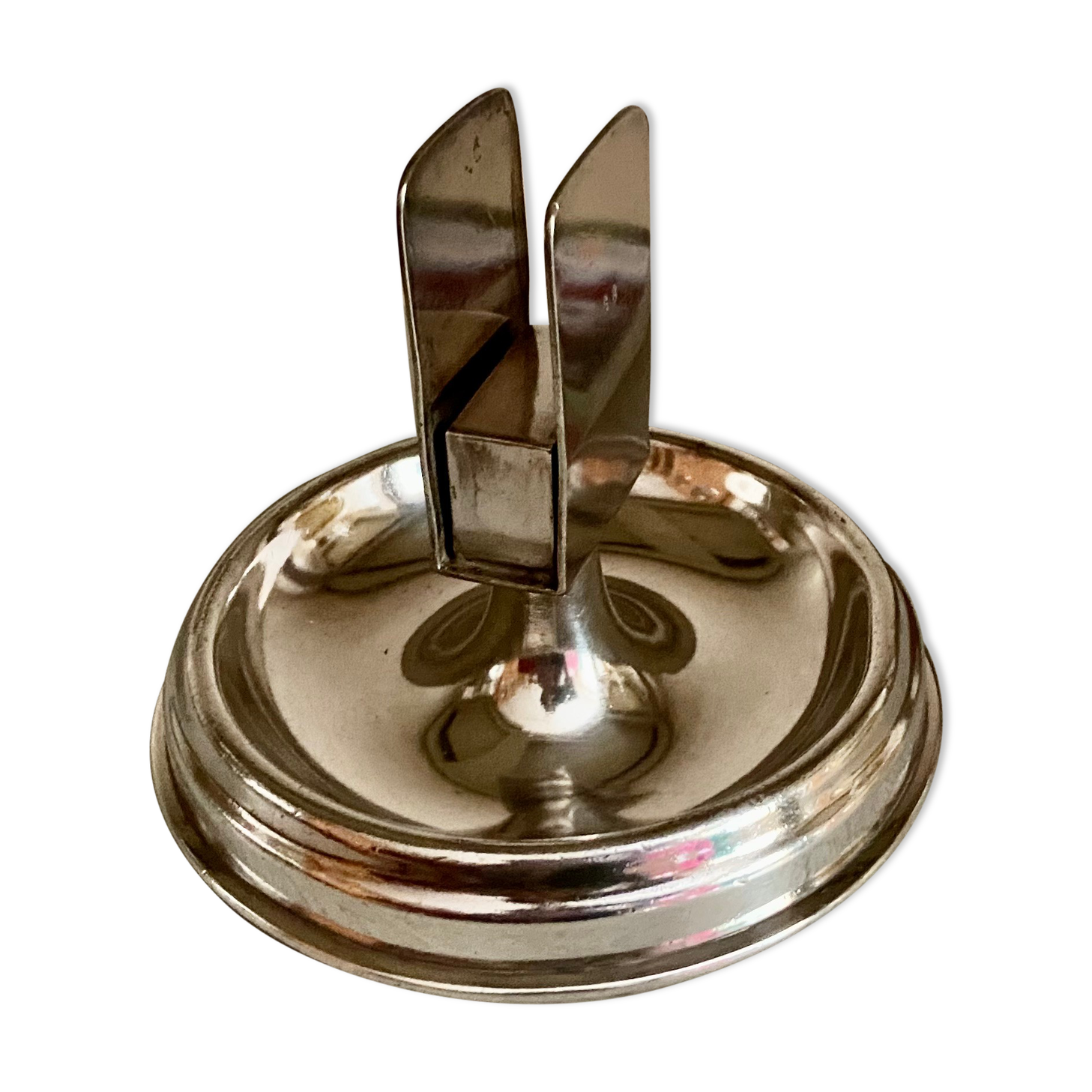 Old silver metal matchbox holder