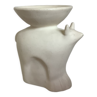 Zoomorphic candle holder pierre casenove manufacture of luneville