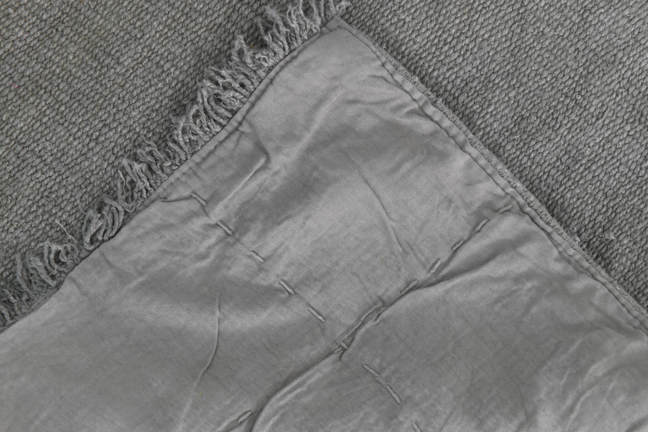 Light Gray Handmade Vintage Kilim Runner Rug, 62x192 Cm