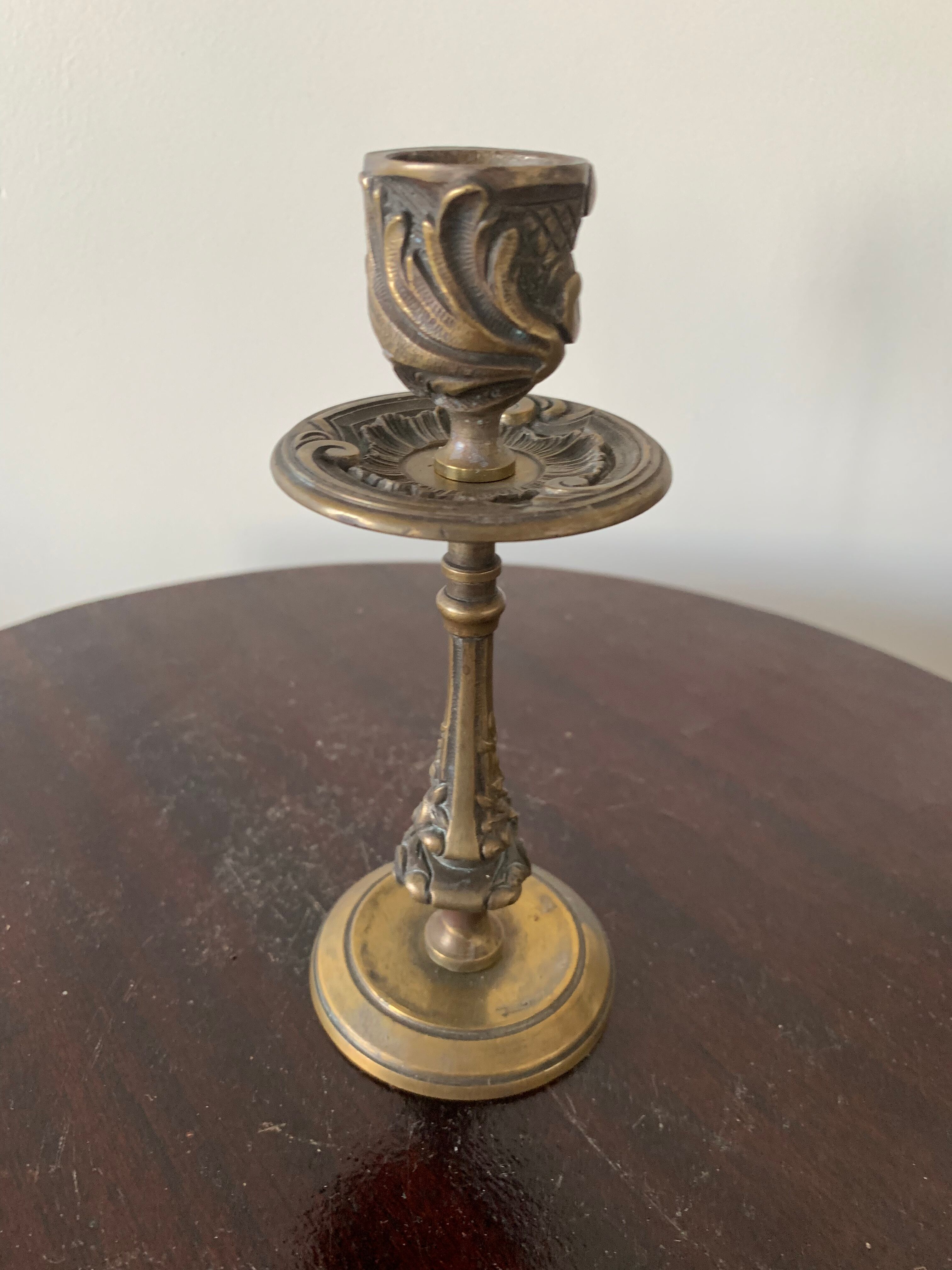 Antique bronze candle holder