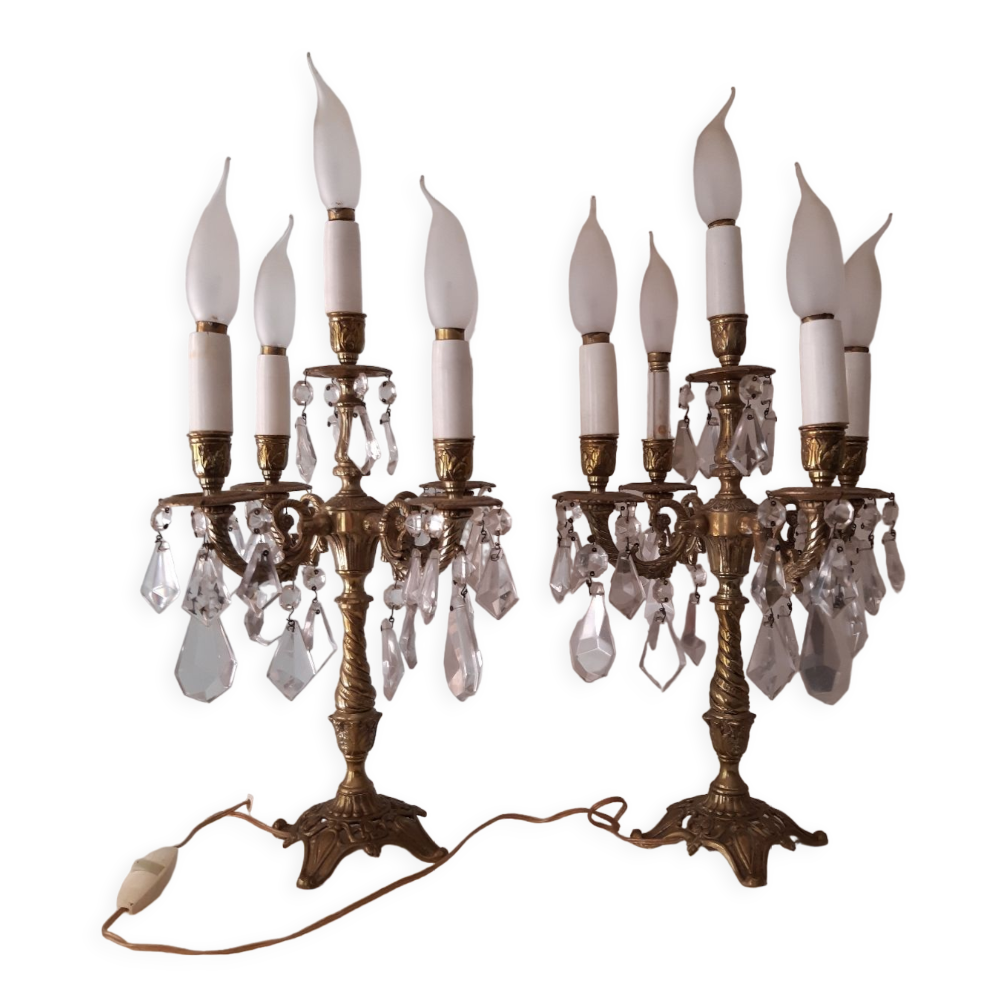 Paire de chandeliers d'époque Napoléon III - XIXe siècle - N.121610