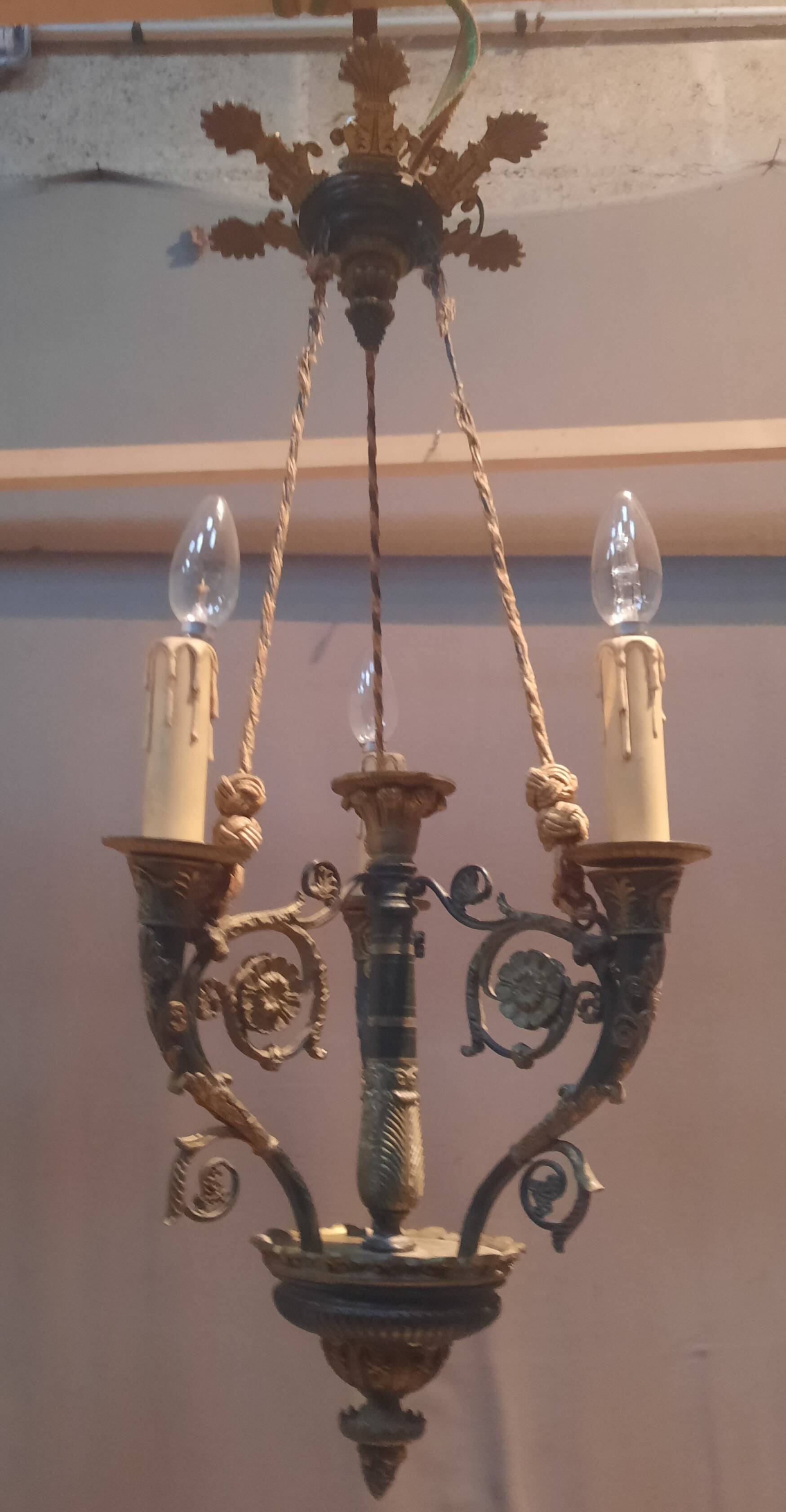 Restoration bronze chandelier