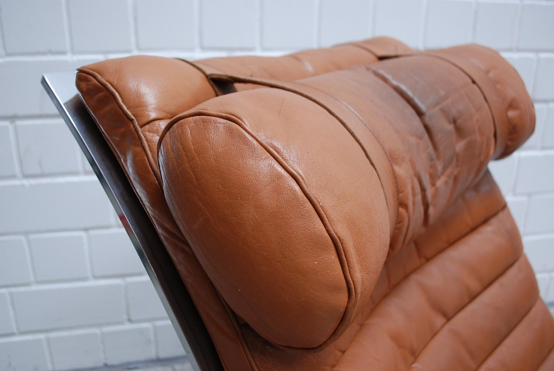 ARI Cognac Leather Armchair by Arne Norell