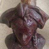 Pair of old andirons, Alsatian busts