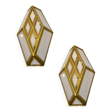 Brass Glass Sconces Set of 2 1970’s