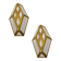 Brass Glass Sconces Set of 2 1970’s