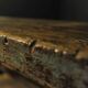 Blue weathered massive teak table