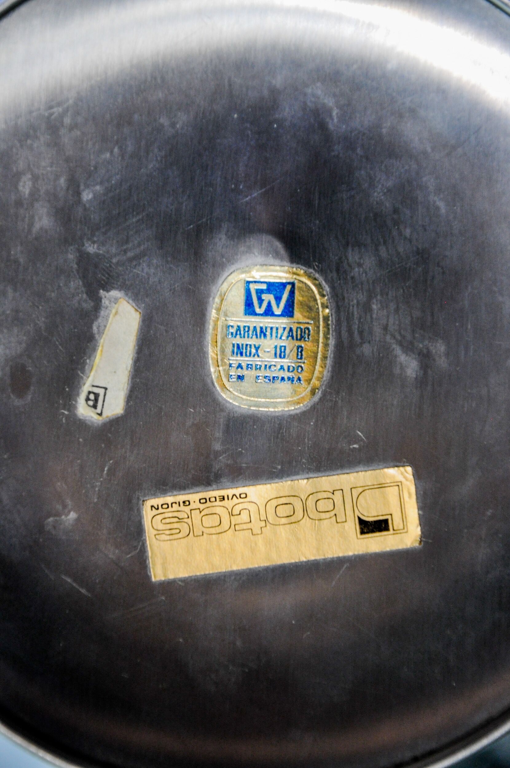 Pair of art deco candlesticks in stainless steel 3 flames, Spain, 1970