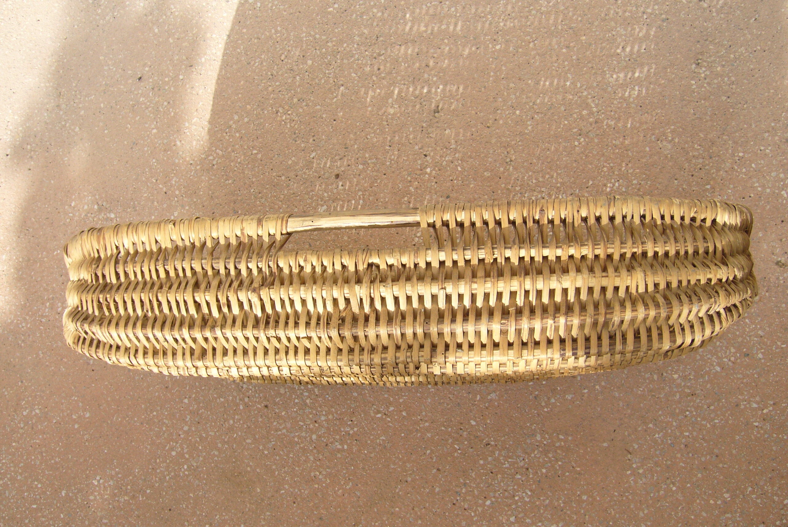 Old wicker laundry basket