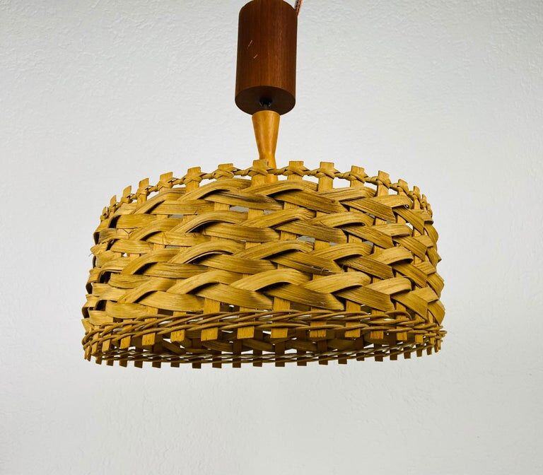 Wooden suspension lamp, Sweden, 1960s