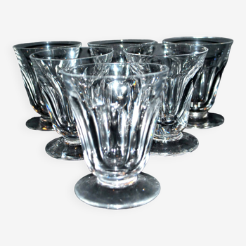 Set of 6 Saint-Louis flat-ribbed cut crystal goblet wine glasses? close Talleyrand 8.5cm