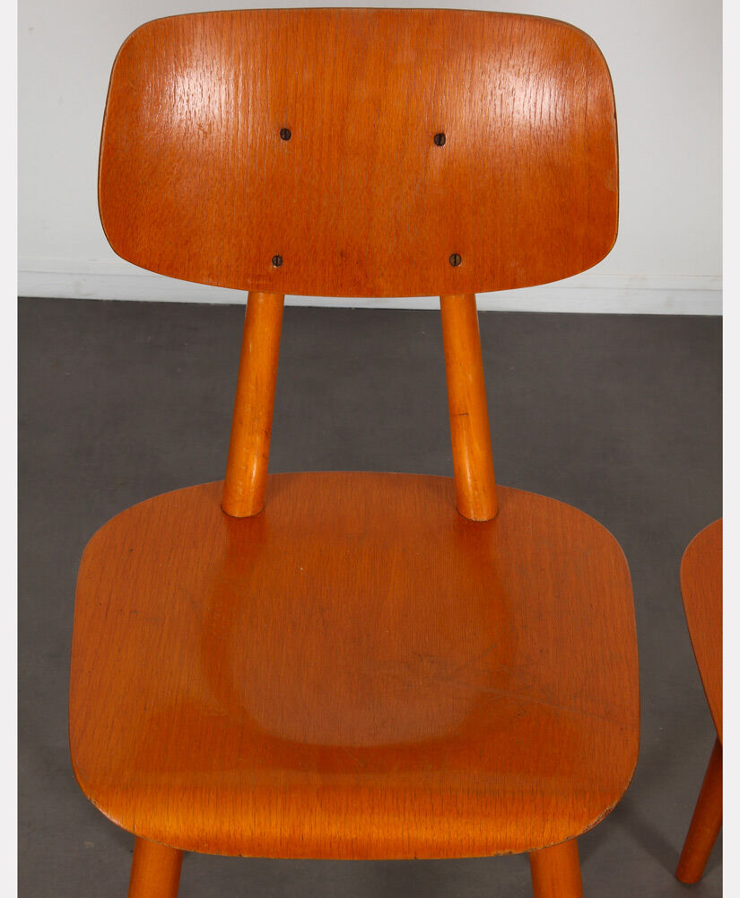 Pair of wooden chairs produced by Ton, 1960