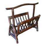 Vintage rattan magazine rack