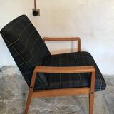 Vintage armchair 1960's Scandinavian style and Scottish fabric