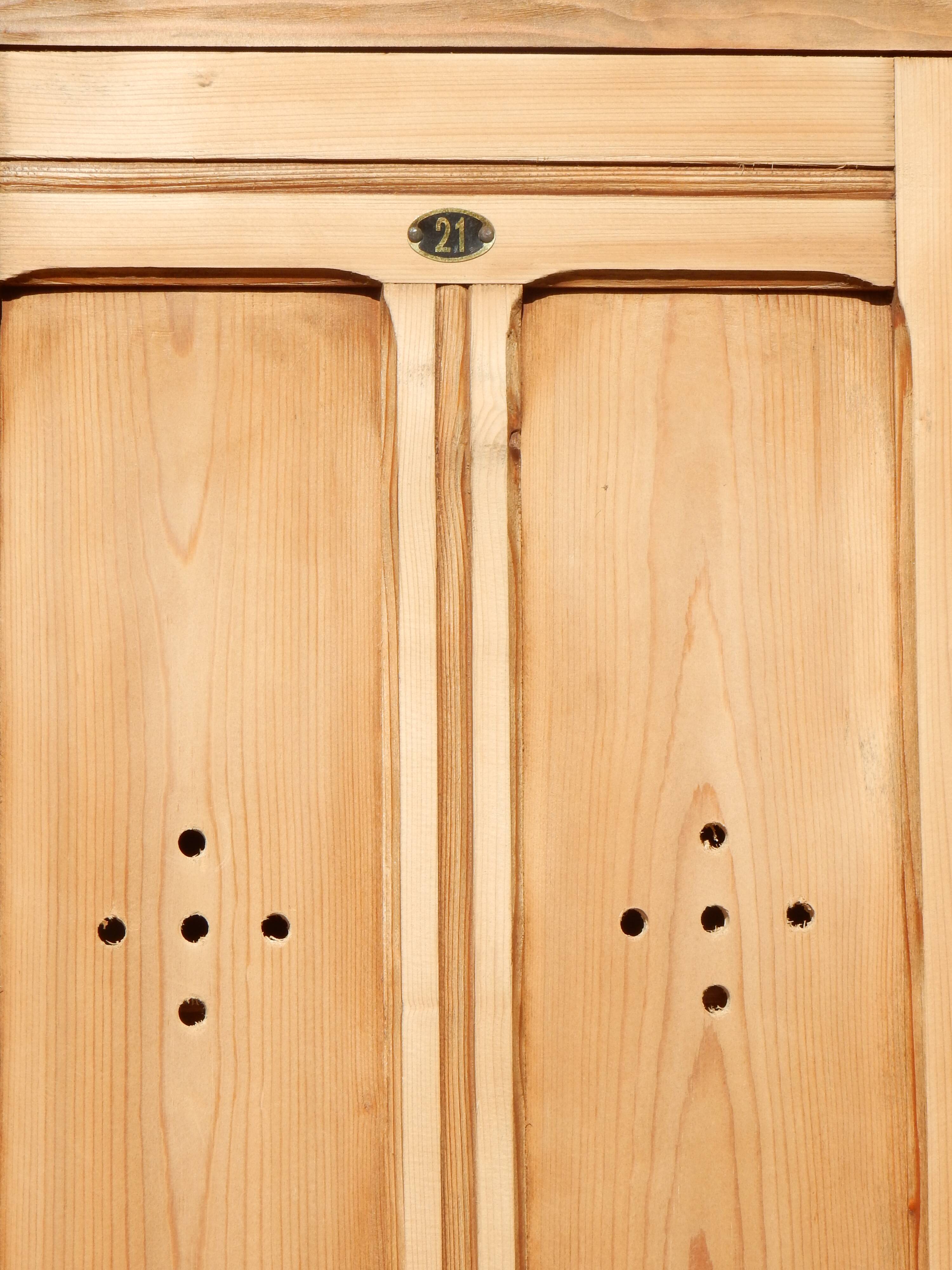Old industrial wooden locker room - Parisian fir wardrobe