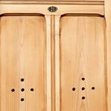 Ancien vestiaire industriel bois - Armoire parisienne en sapin