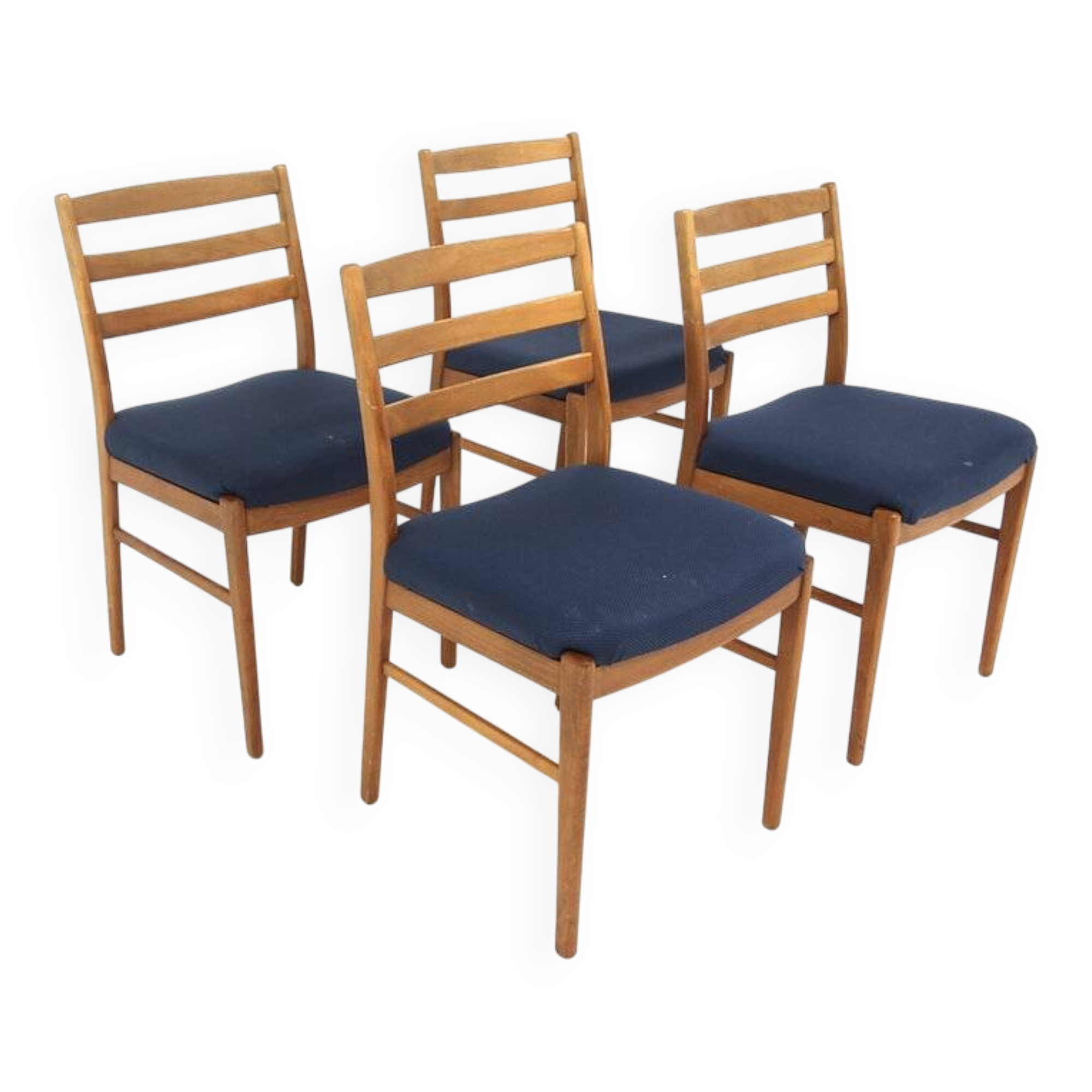 Set of 4 Scandinavian beech chairs, Sweden, 1960