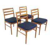 Set of 4 Scandinavian beech chairs, Sweden, 1960