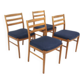 Set of 4 Scandinavian beech chairs, Sweden, 1960