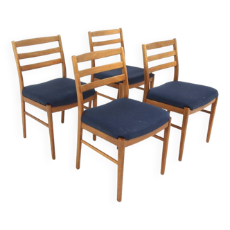 Set de 4 chaises scandinave en hêtre, Suède, 1960