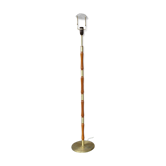 Lampadaire en teck et métal doré 1960s
