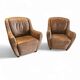 2 x Natuzzi lounge chairs / leather / 1980s