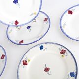Lot of 5 dessert plates Mary - Lou Digoin Sarreguemines 1922-1965