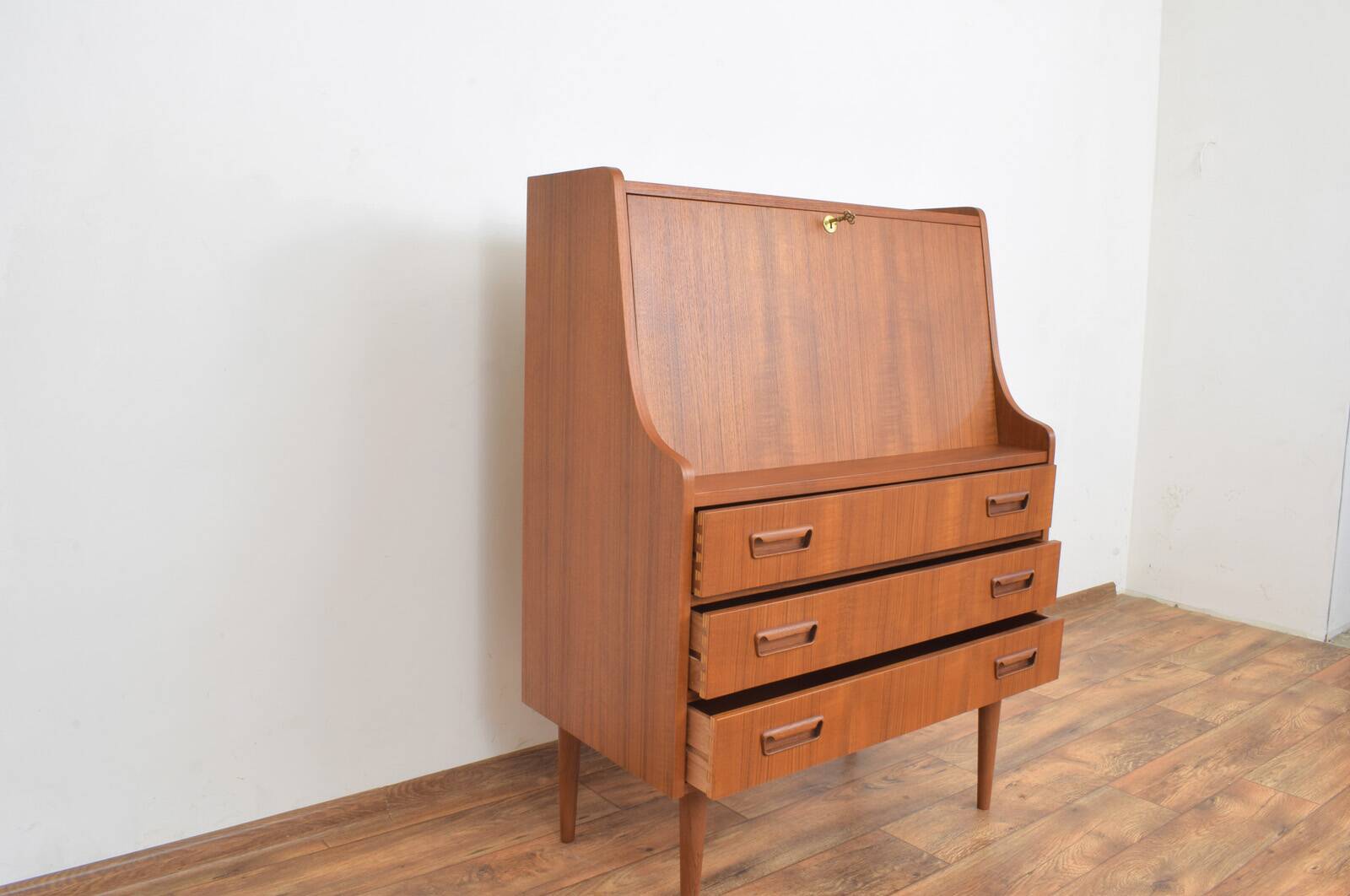 Mid-Century Danish Teak Secretary by Gunnar Nielsen for Tibergaard, 1960s.
