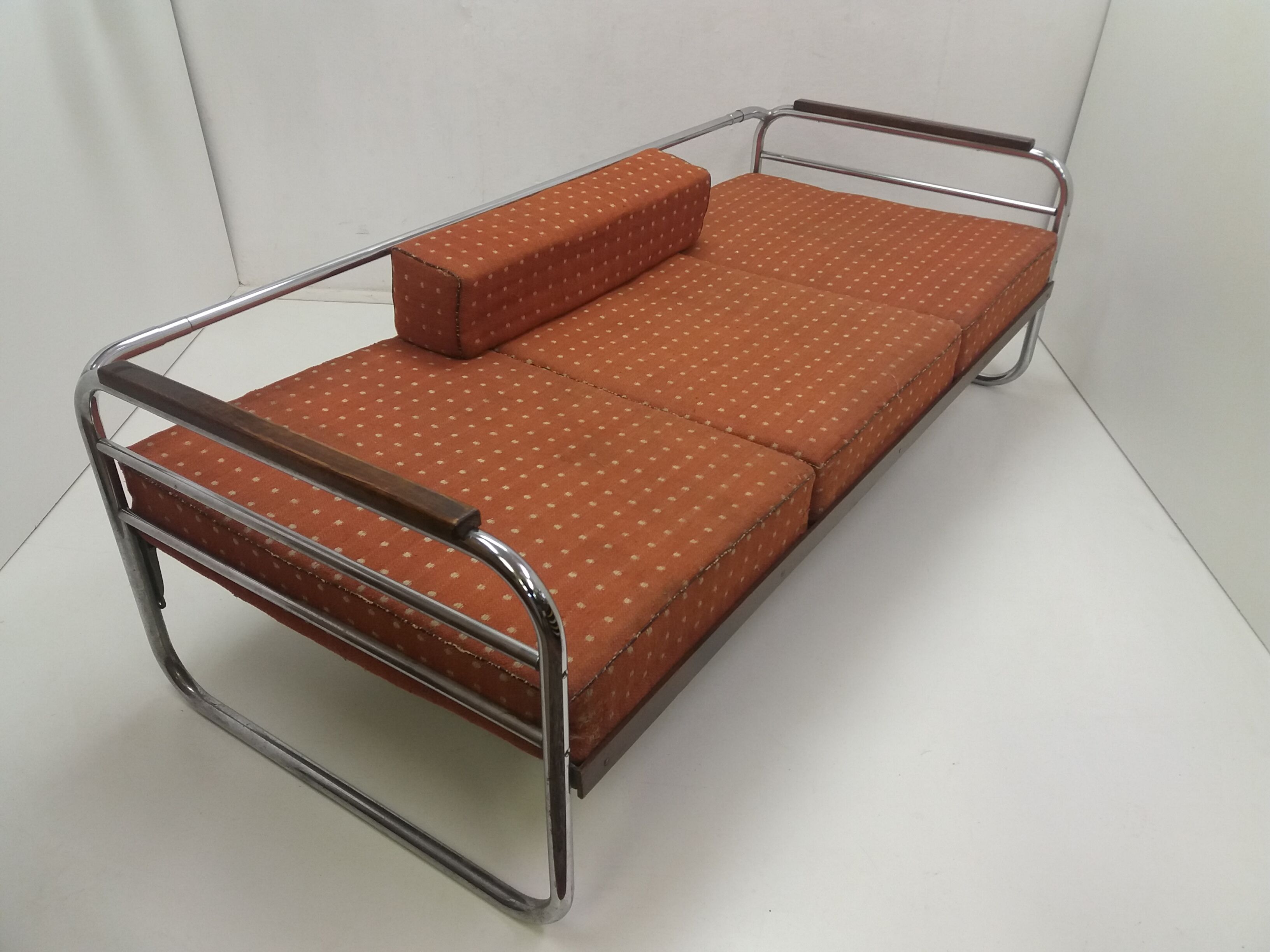 Canapé chrome Bauhaus Robert Slezák années 1940