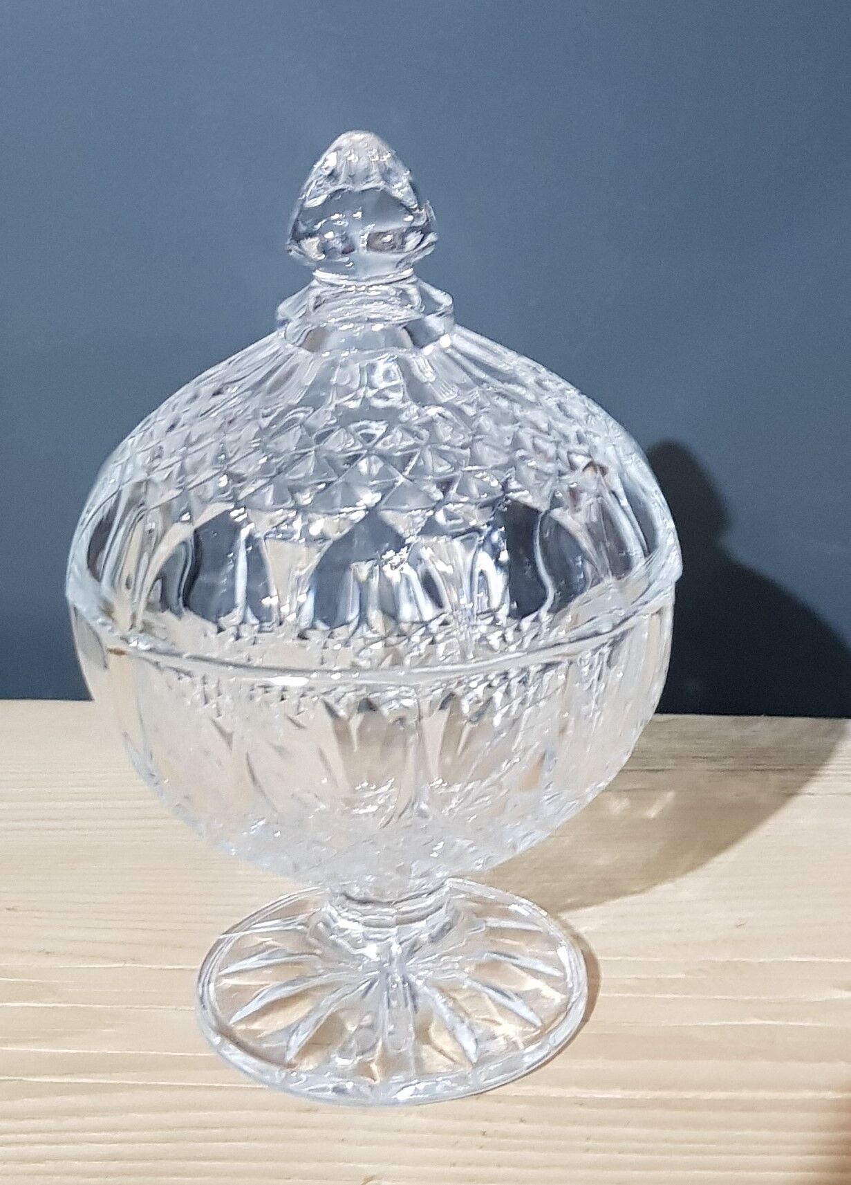 Old cut crystal candy drageoir