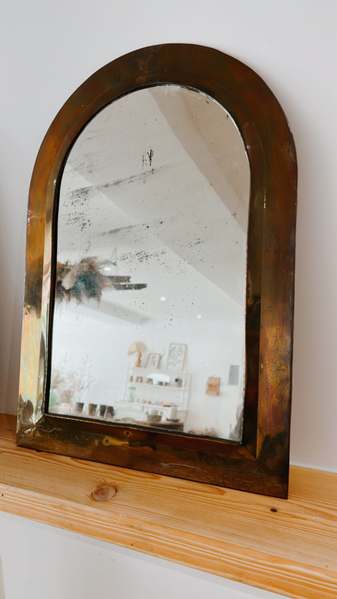 Vintage brass mirror