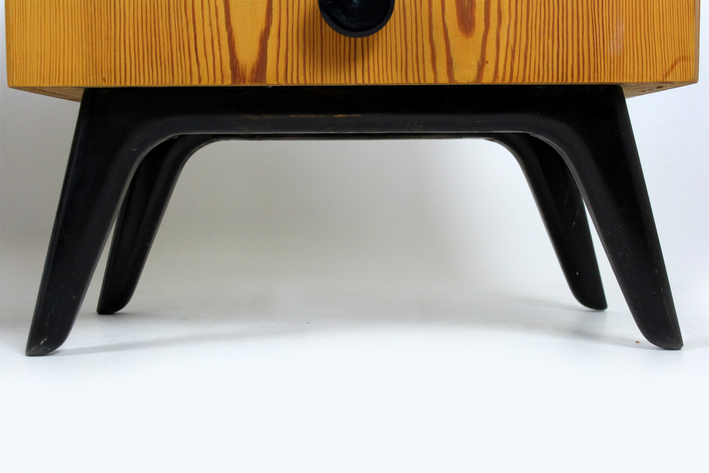 Mid-Century Nightstands with Black Glass Tops from UP Zavody, 1960s, Set of 2