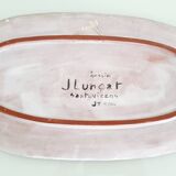 Large oval enamelled terracotta dish by Jean Lurçat from the 1950s