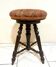 Tabouret de piano ancien réglable en bois tourné