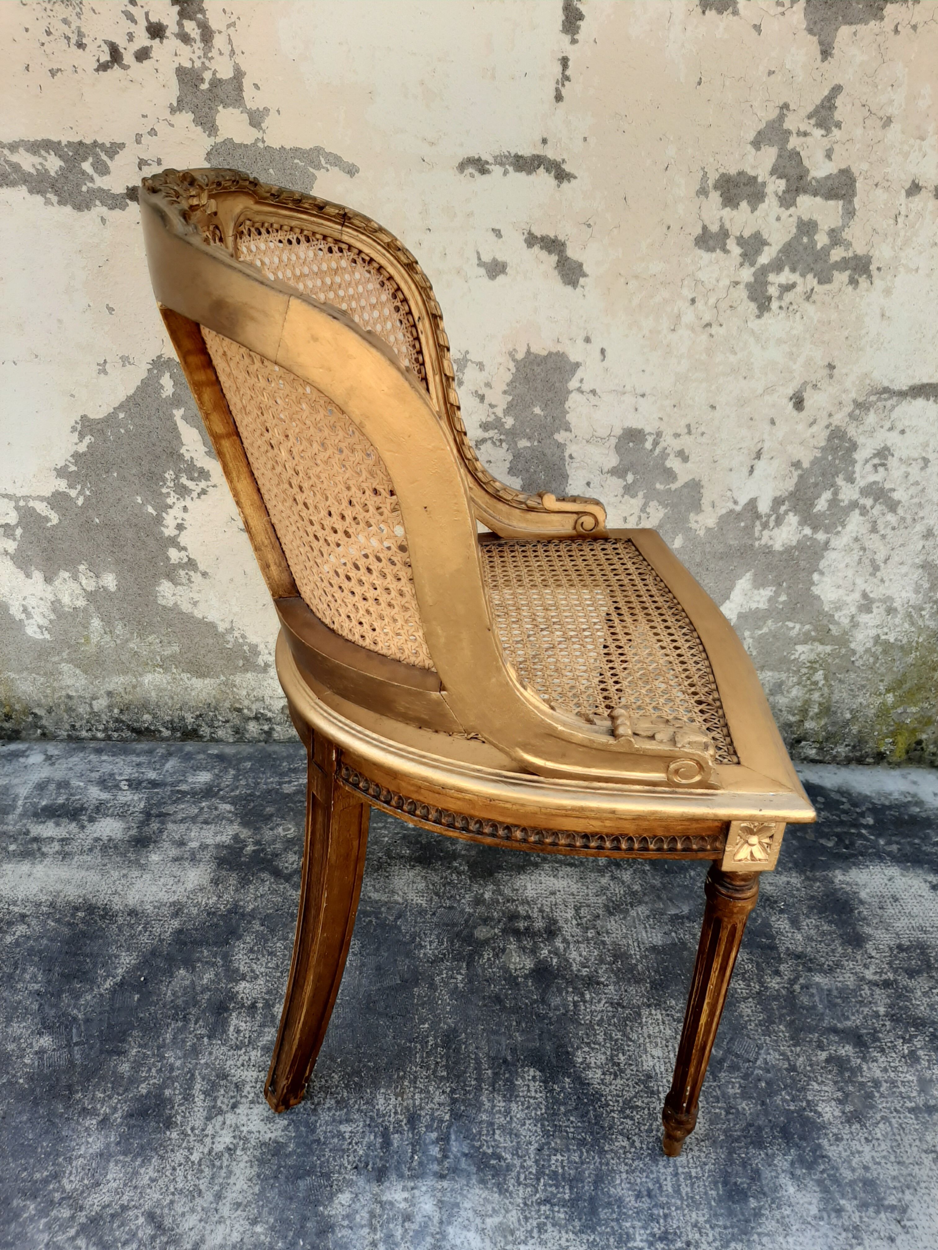 Gilted Louis XVI style office chair