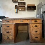 Antique large desk from a trade / workshop desk – late 19th / early 20th century