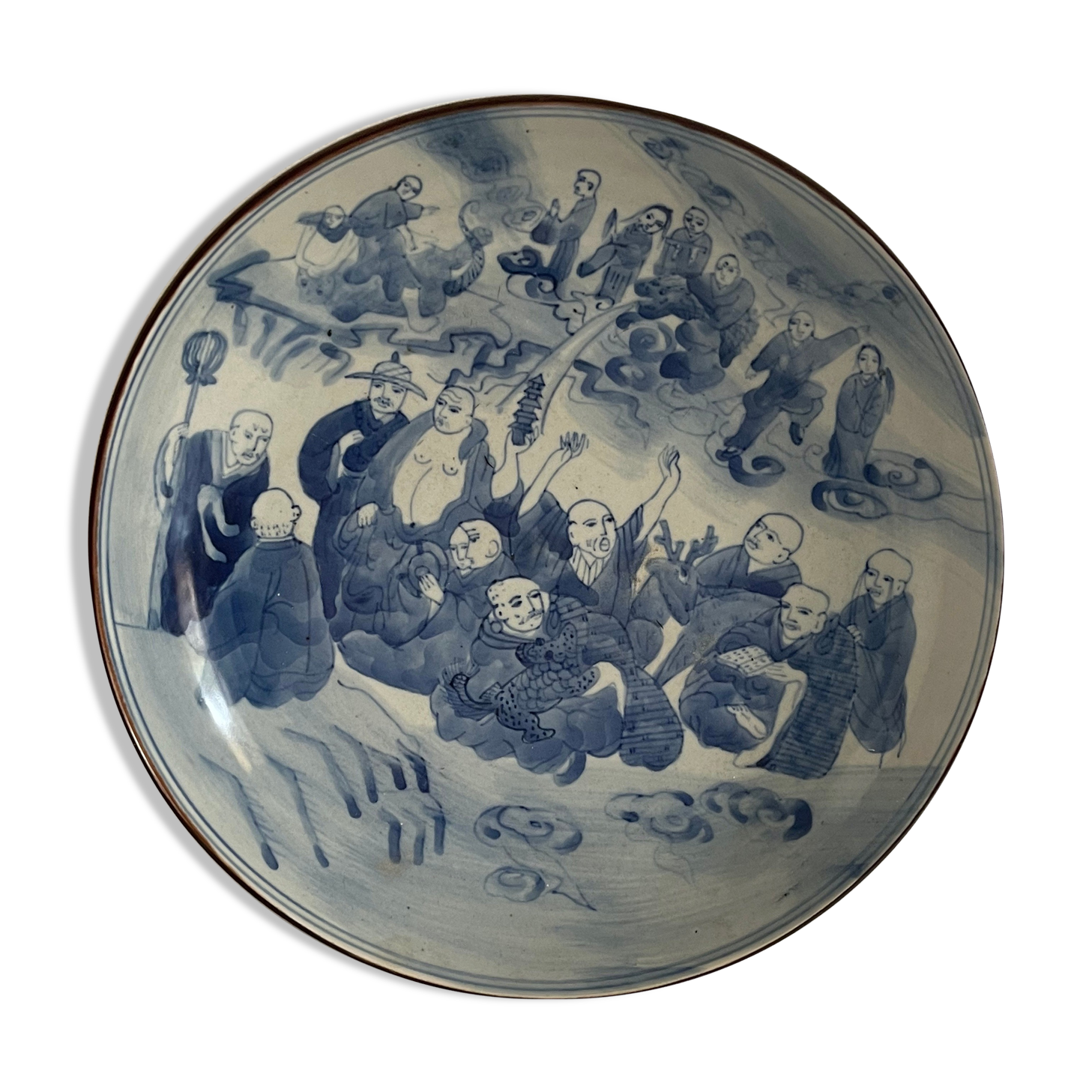 Flat Porcelain China period Kangxi old auction house Germany 26,7 cm