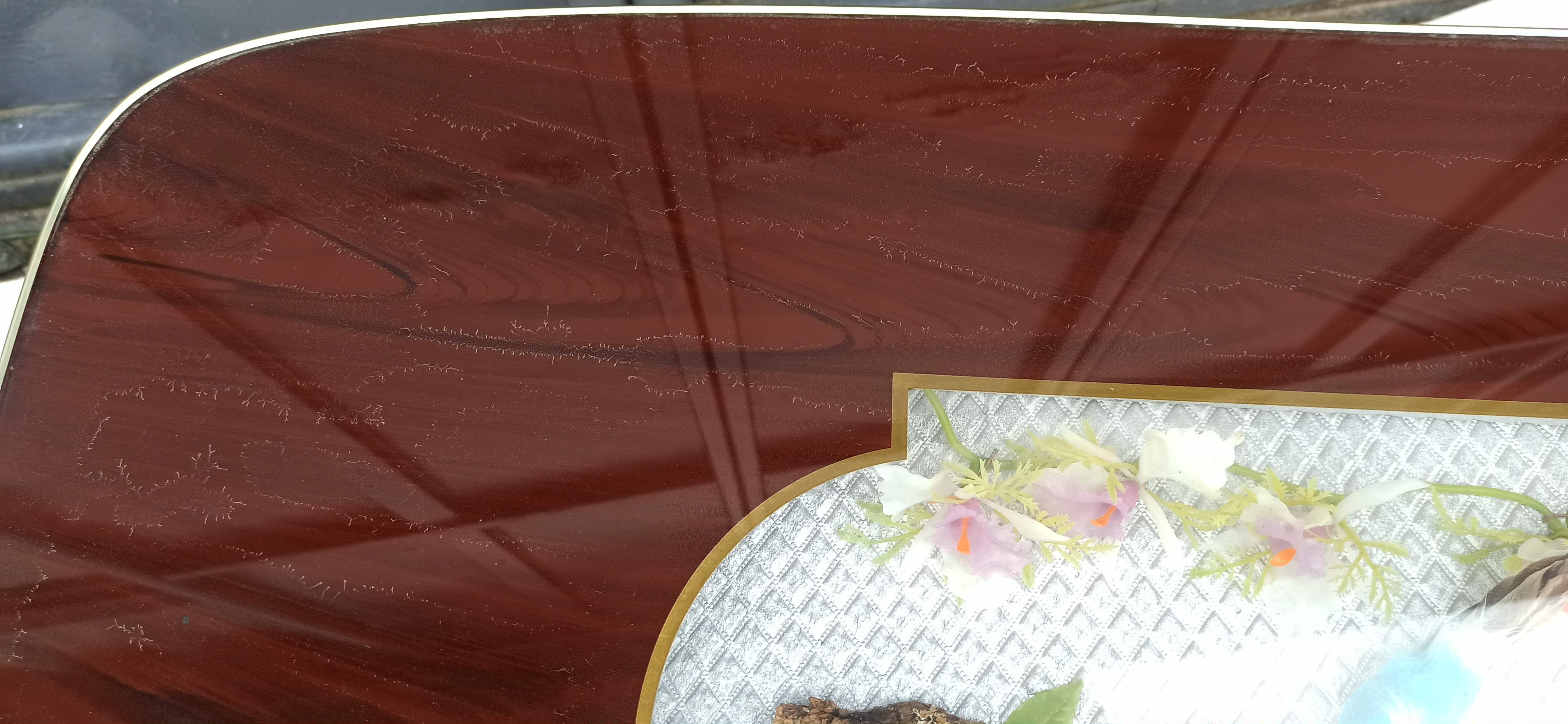 Coffee table of the 50s compass showcase bird and cherry