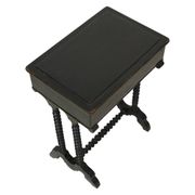 Table de couture antique laquée noire, table d'appoint en acajou, 19e siècle.