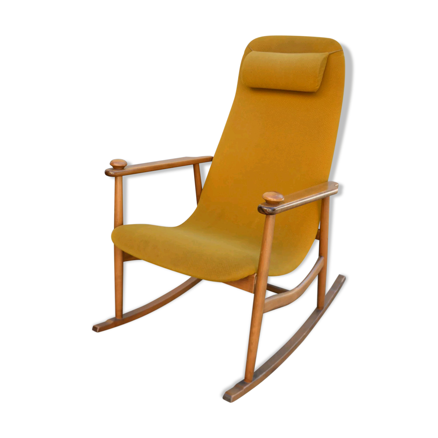 Danish Chair rocking 50s/60s yellow orange