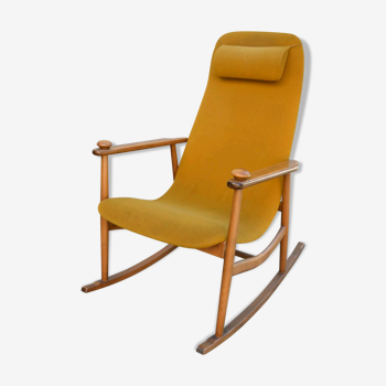 Danish Chair rocking 50s/60s yellow orange