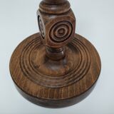 Solid wood lamp decorated with vintage hollow circles