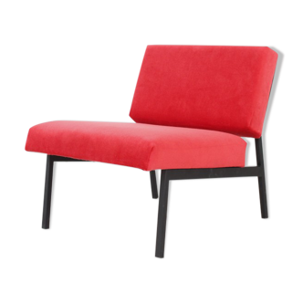 Chaise longue avec rembourrage rouge