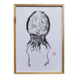 Framed Art Print, "Gyotaku of a Cuttlefish"