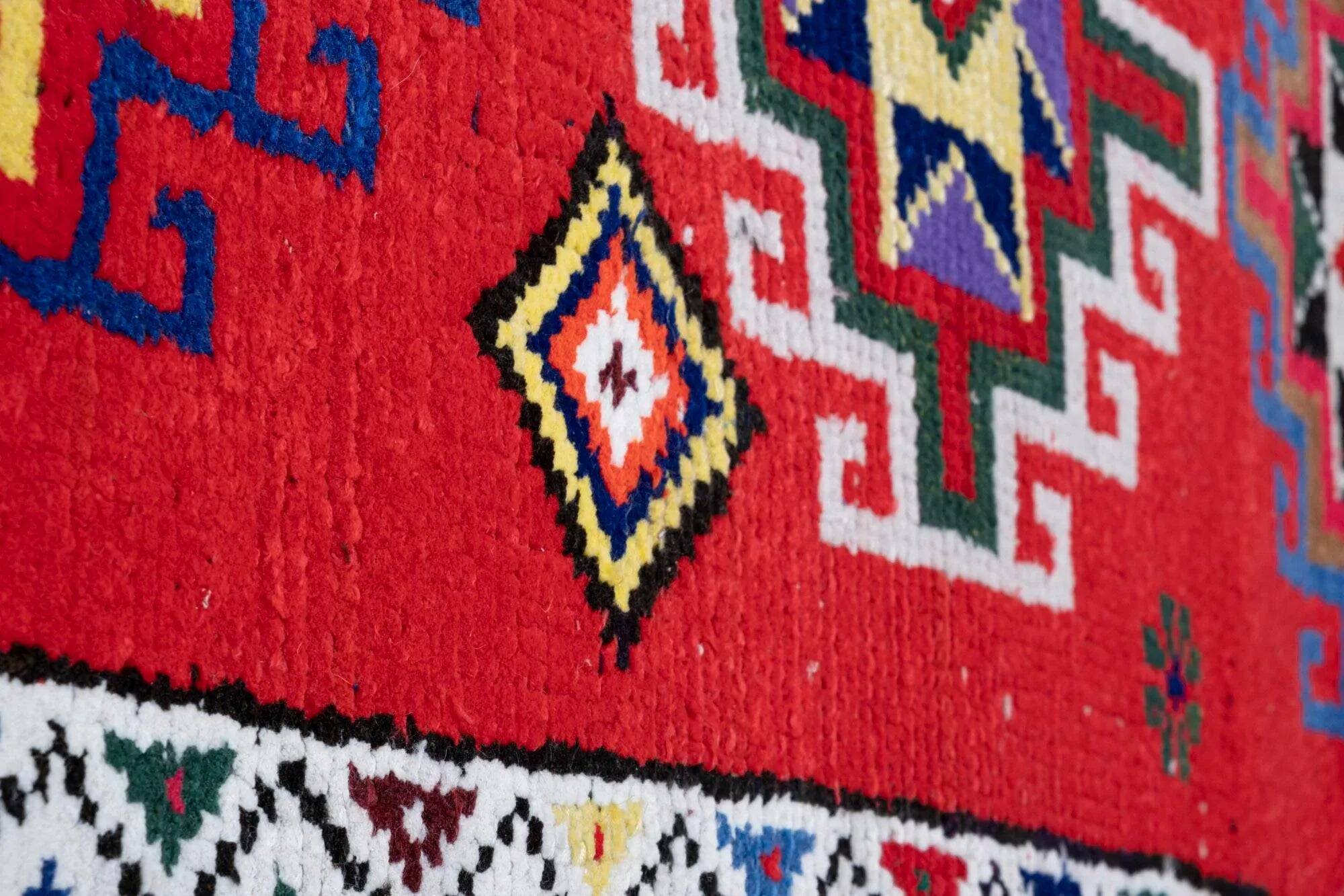 Vintage Turkish hallway rug 74x368 cm