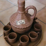 Antique stoneware liqueur service