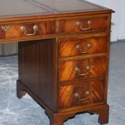 Vintage Green Hunter Leather Pedestal Desk by Bevan Funnell
