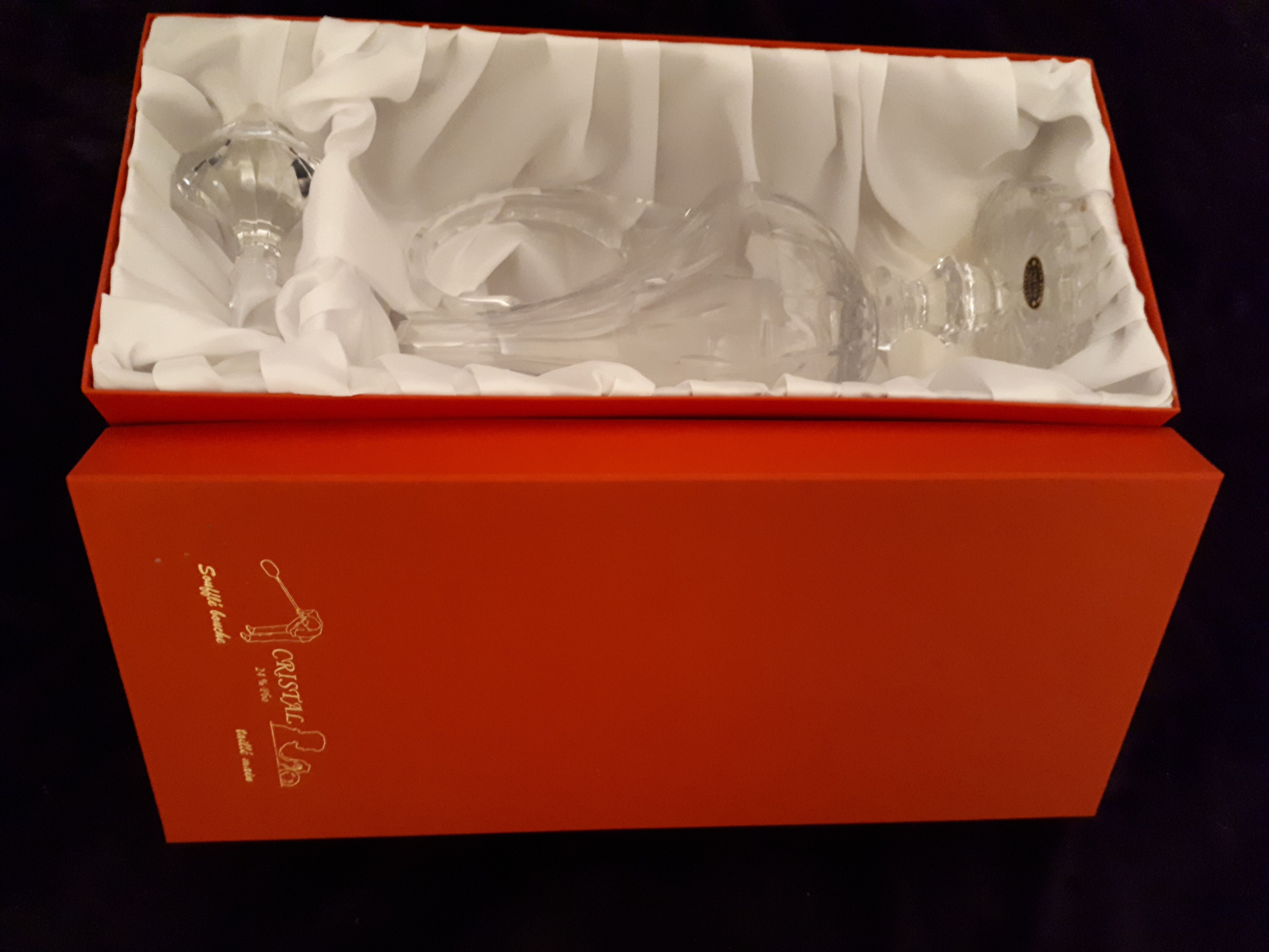 Crystal carafe on foot, vintage