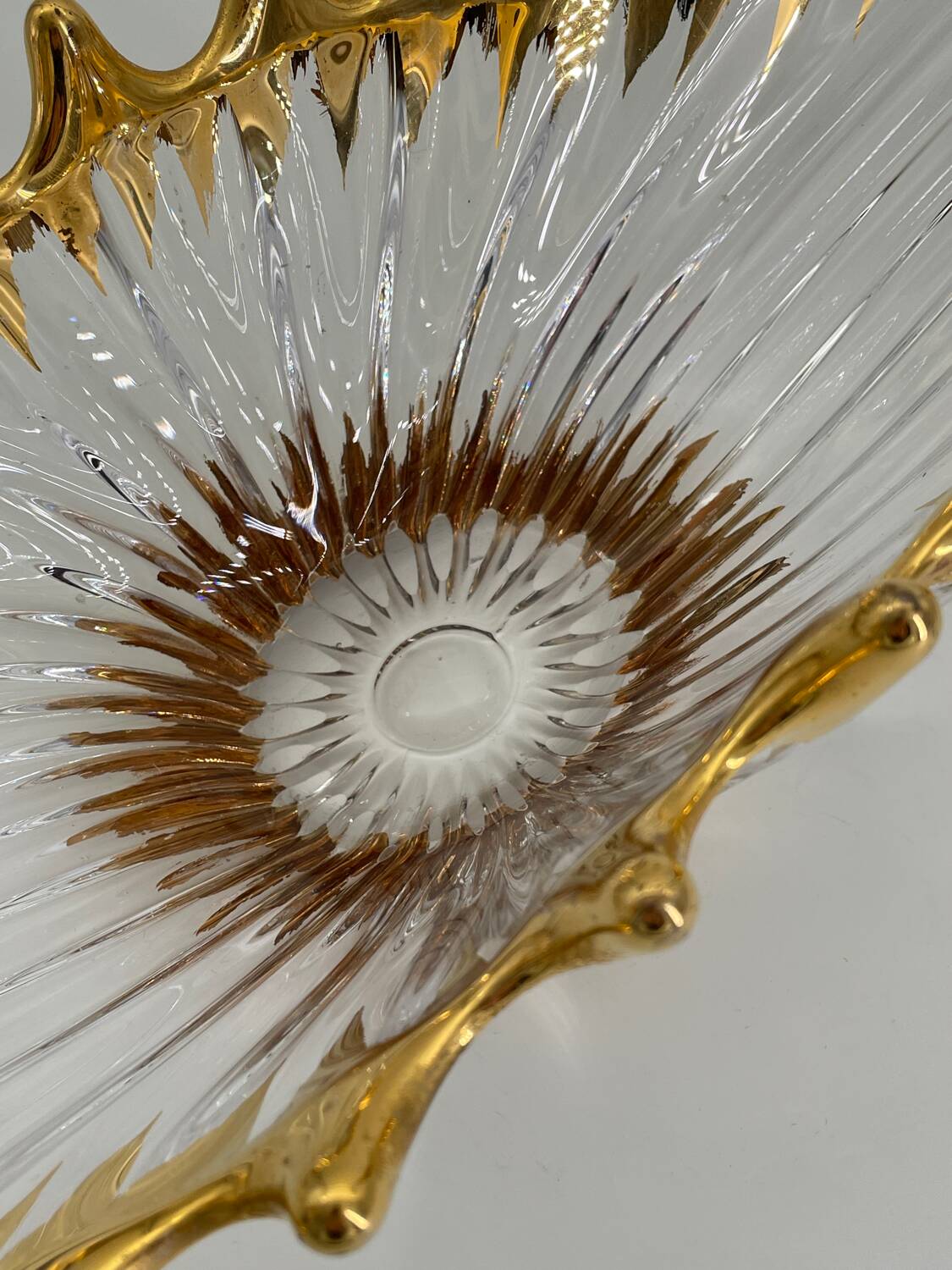 Old Bayel golden crystal vase or fruit bowl