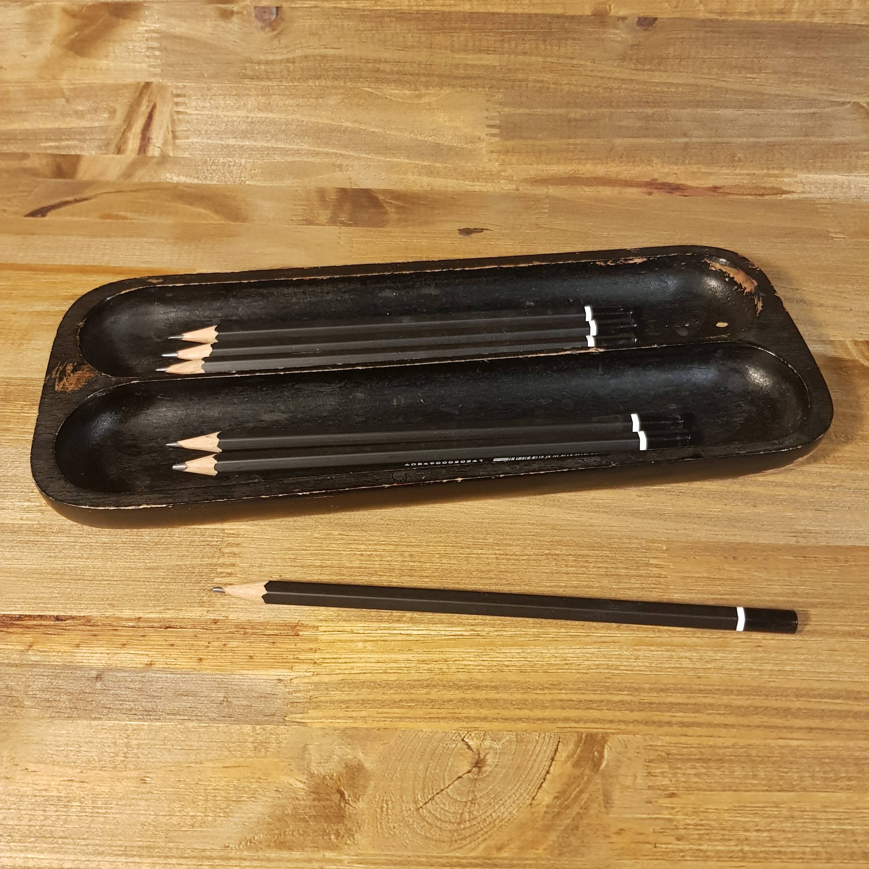 Old wooden pencil holder